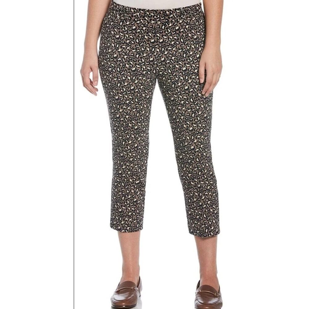 Rafaella‎ Comfort Women's Size 8 Cheetah Animal Print Pull On Crop Pants
